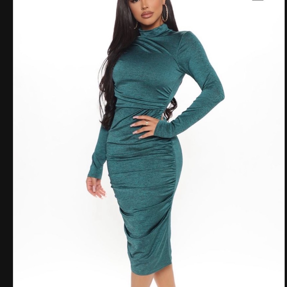 Cut the check midi dress